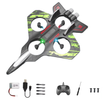 RC Plane 2.4G Remote Control Aircraft Six EPP Foam with LED Indoor and Outdoor Simple Flying Toy Kids Gift Green