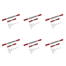 6X Metal Adjustable Steering Linkage Servo Link Pull Rod Turnbuckle for MN D90 D99 MN-90 -45 1/12 RC Car Crawler,Red