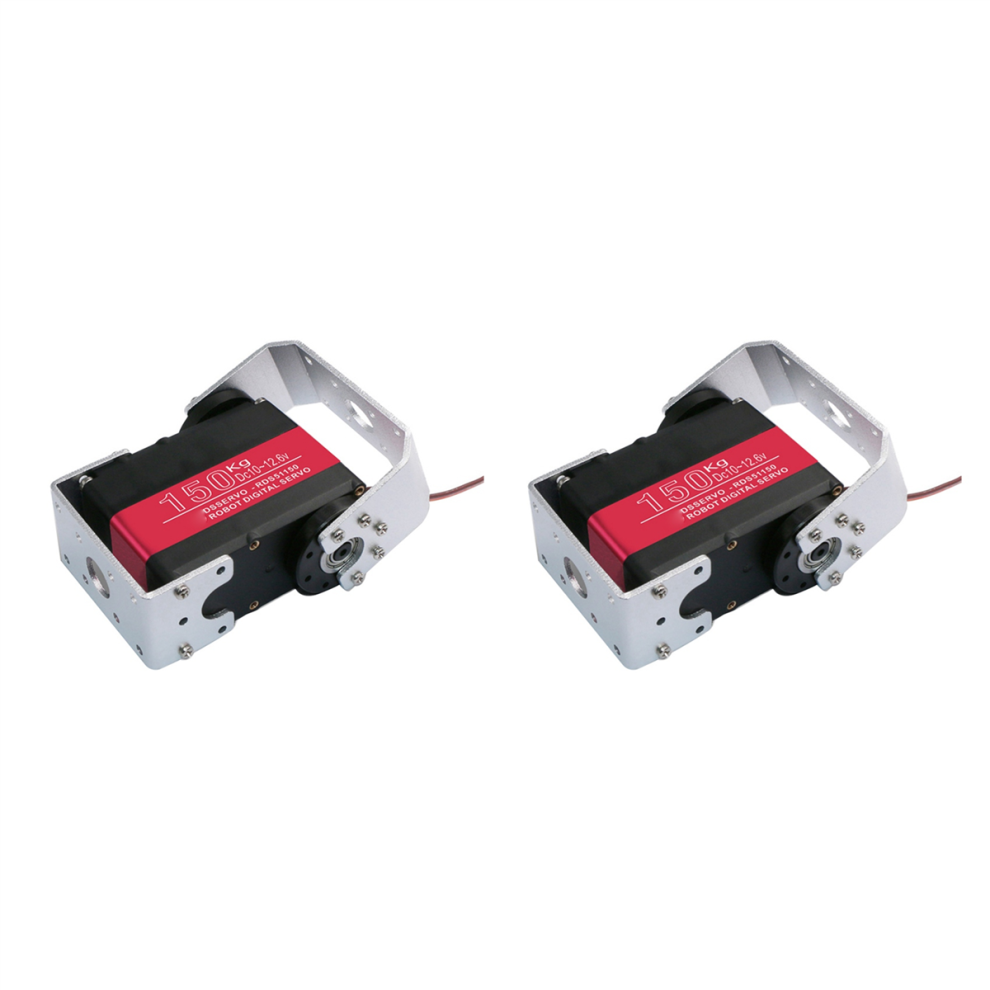 Photos - RC Robot 2X 150KG 12V RDS51150 Double-Shaft Digital Metal Robotic Servo with U Mounting Bracket Waterproof 270 Degree