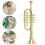2X Children'S Musical Instruments Stage Performance Props Four-Tone Trumpet (Basic Board) Gold 4