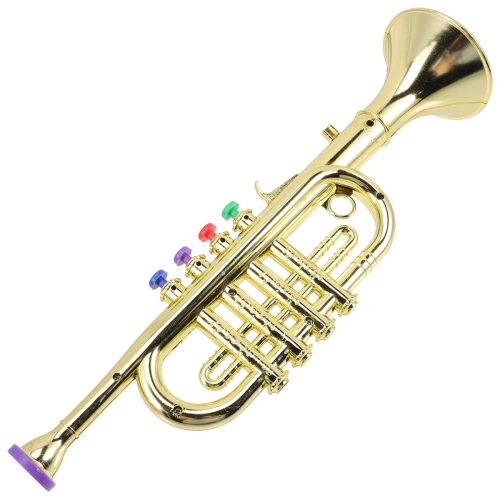 2X Children'S Musical Instruments Stage Performance Props Four-Tone Trumpet (Basic Board) Gold 2