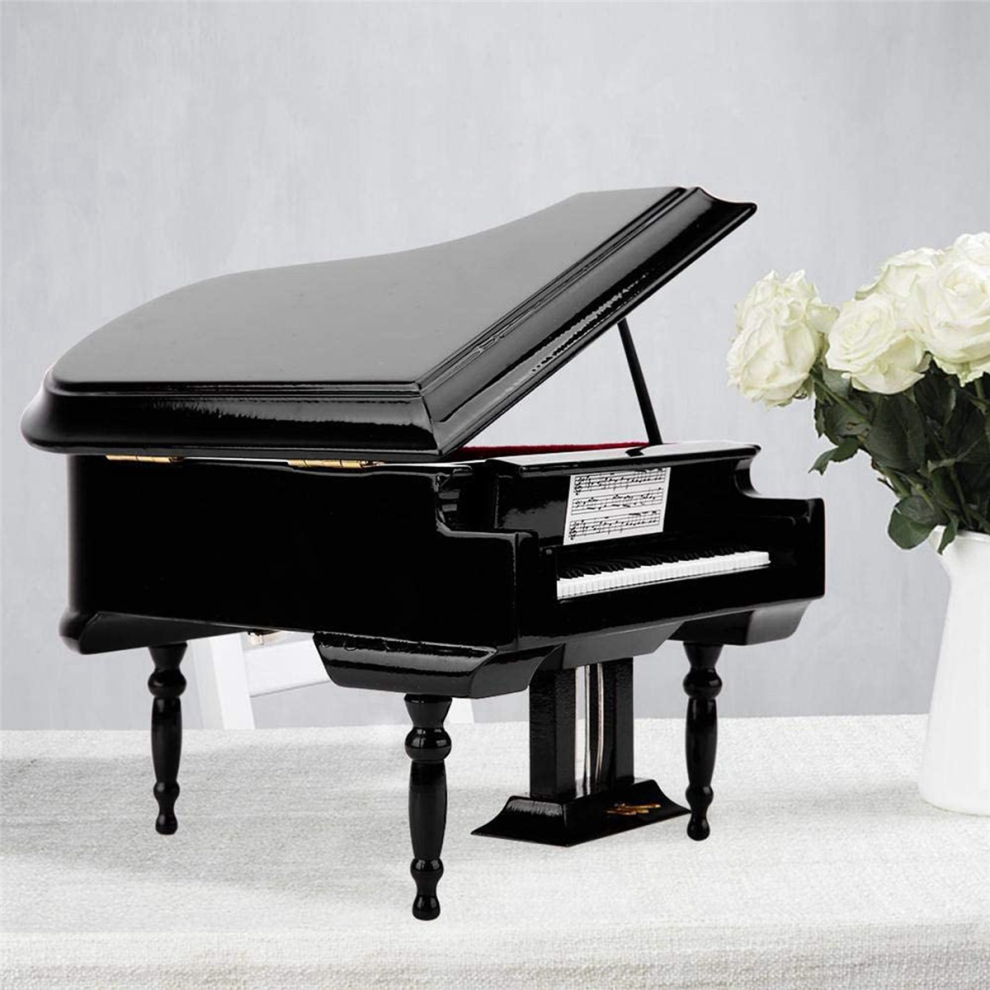 1 Set 9 LEDs LED Reading Lamp Desk Clip & Miniature Grand Piano Model Kit Musical Instrument with Chair