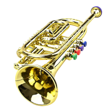 Trumpet Kids Musical Educational Toy ABS Gold with 4 Colored