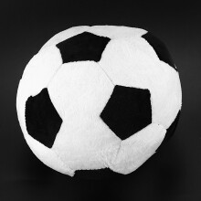 4X Soccer Sports Ball Throw Pillow Stuffed Soft Plush Toy for Toddler Baby Boys Kids Gift, Black