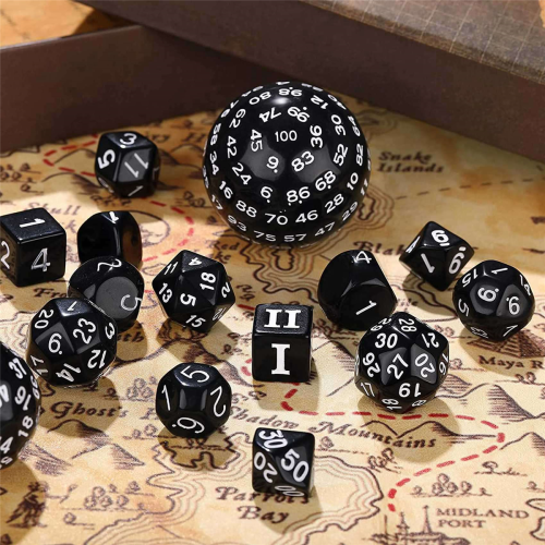30Pieces Complete Polyhedral DND Dice Set D3-D100 Spherical Set,100 Sides for Role Playing Table Games 2