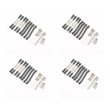 4X Metal Chassis Pull Rods Link Suspension Tie Rod for MN D90 D91 D96 D99 D99S MN90 MN99S 1/12 RC Car Parts,Black