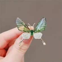 Butterfly Brooch Girl Acrylic Insect Corsage Green Jewelry For Clothing And Suits