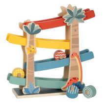 Houten speelgoed - Small foot company - Dino ball circuit - 4 houten wielen - Versierd met dinosaurussen - FSC