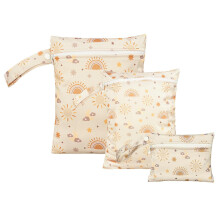 Wet Bag Set of 3, Waterproof Storage Bags for Nappies, Sports Gear, Travel, Camping, Swimming Pool, Hiking