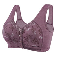 Women's Lace Front Buckle Print Plus Size Bra and Underwear Set Mature Lila 3XL Sexy Lace Material