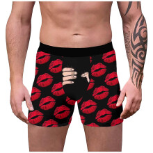 Personalised Underwear Men Black Boxer Shorts 5XL Comfortable Custom Funny Valentine's Day Lingerie Lightweight A16