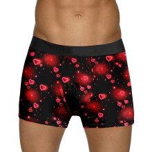 Personalised Boxers Men's Funny Valentine's Day Underwear Lightweight Comfortable Boxer Shorts Custom Size A81 Wine S