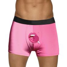 Funny Boxer Shorts for Men A85 - Pink Valentine's Day Motif, Lightweight Comfortable Sexy Underwear, Size M