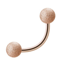 Rose Gold Piercing Banana 1.2 x 6 mm Steel with Diamond Look and 3 mm Balls for Body Jewelry