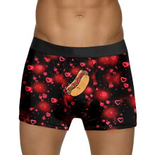 Funny Boxer Shorts for Men, Lightweight Yellow Valentine's Day Boxer Shorts, Comfortable Custom Lingerie, Size S A84