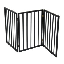 Oypla Black Dog Safety Folding Wooden Pet Gate Portable Indoor Barrier