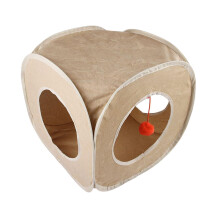 Cat Cube for Indoor Cats, Interactive Playhouse with Holes, Cave Tent, Cat Hideout, Kitten Accessories, Soft Material
