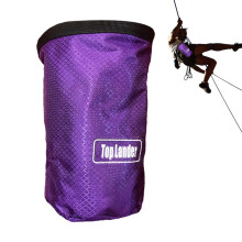 Climbing Chalk Bag - Tear Resistant Non-Slip Boulder Bucket Bag for Gymnastics, Flexible Cylinder Design in Purple
