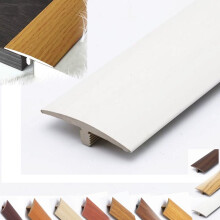 Floor Transition Moulding Door Trim T Shape, 1.6 Inch Wide PVC Self Adhesive Divider Strip for Wood Laminate Vinyl Tile Joints White