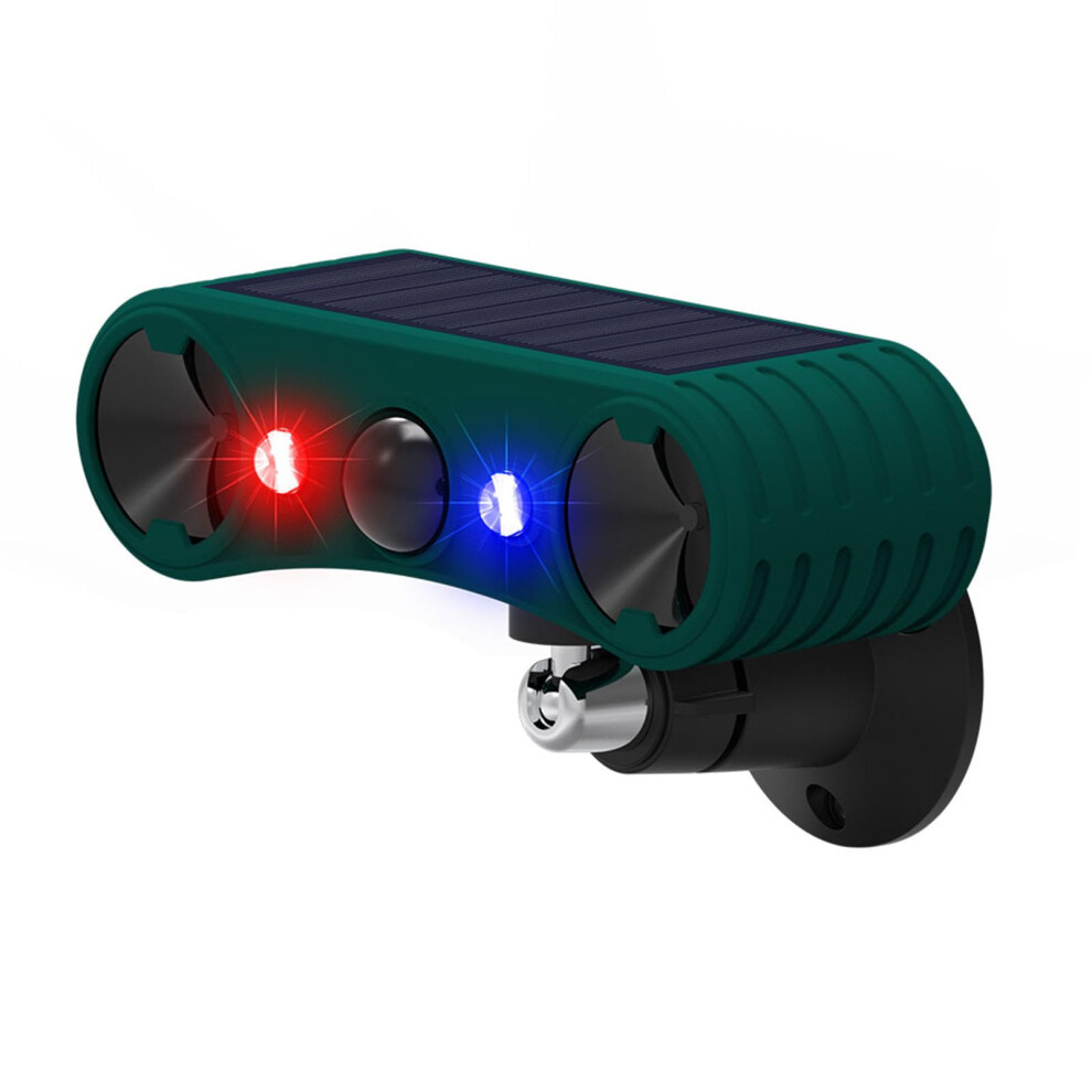 Motion Sensor Alarm Solar Ultrasonic Sound Light Detector With 4 Adjustable Modes Red Blue Strobe Lighting Outdoor Security 6447073025068