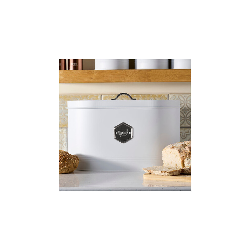 Cooks Professional ( & Silver) Bread Bin White/Silver