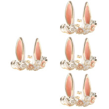Pack of 5 Rabbit Ears Ringing Rings for Teen Girls, Expandable Alloy Finger Rings for Couples, Cute Rabbit Jewelry
