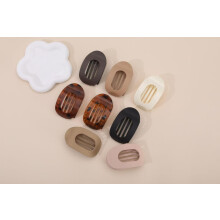 Moderne Haar Clips Set Oval Design mit Ausschnitten 8 Stueck Mehrere Farben inklusive Schildpatt