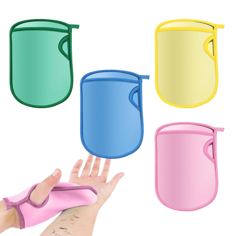 Peeling Gloves - 4x Reusable Exfoliating Shower Mitts for Kids, Gentle Spa-Grade Washcloths for Sensitive Skin