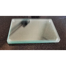 8x Clear Glass Flat Worktop Saver 30x20Cm