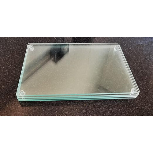 8x Clear Glass Flat Worktop Saver 30x20Cm