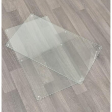 2x Clear Glass Worktop + 8 Feets 52x30Cm
