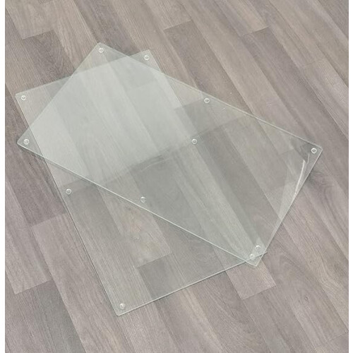 2x Clear Glass Worktop + 8 Feets 52x30Cm
