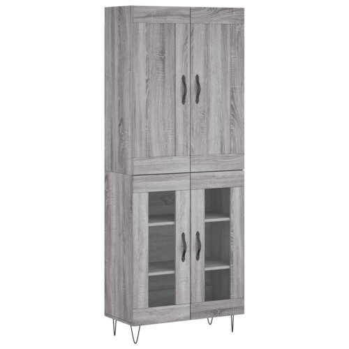 VidaXL vidaXL Highboard Sideboard Cupboard Side Cabinet Grey Sonoma Engineered Wood