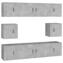(concrete grey) vidaXL TV Cabinet Set TV Stand Set Media Unit Cupboard 8 Piece Engineered Wood