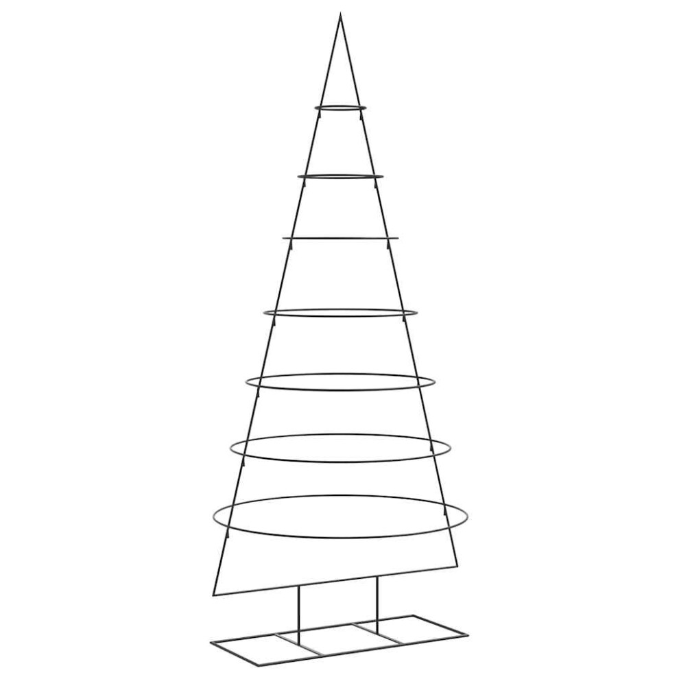 Vidaxl (210 Cm) Metal Christmas Tree For Decoration Outdoor Artificial Xmas Tree Black