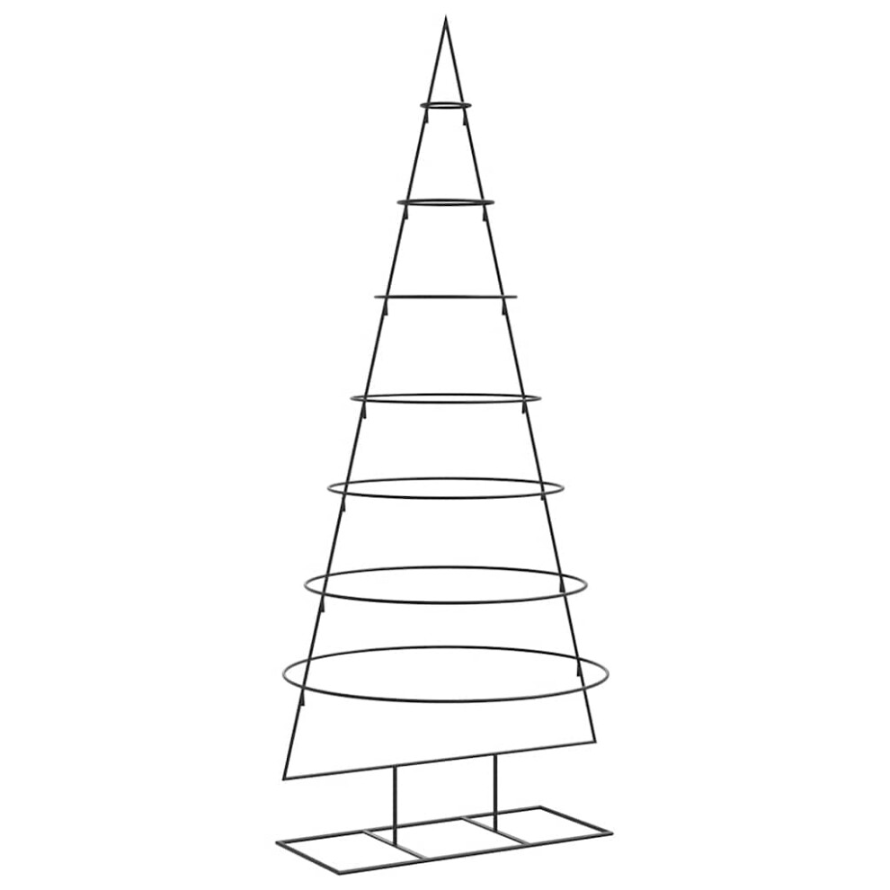 Vidaxl (180 Cm) Metal Christmas Tree For Decoration Outdoor Artificial Xmas Tree Black