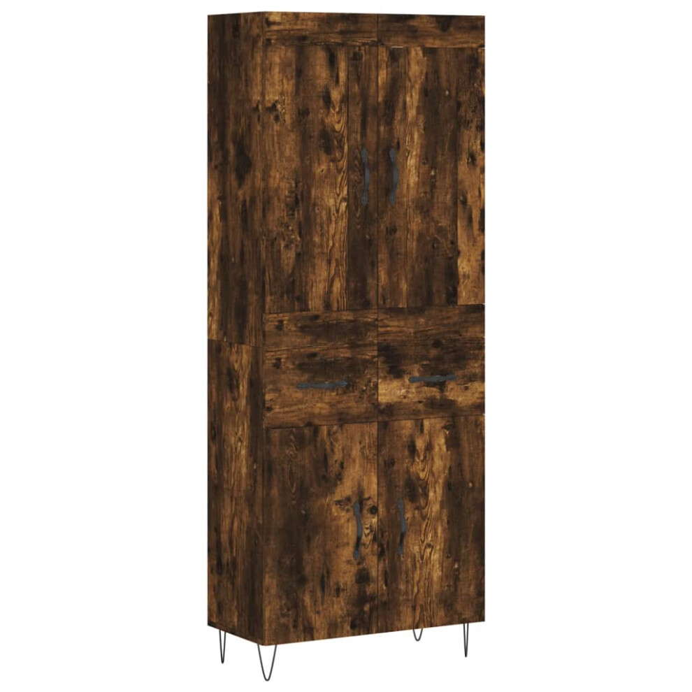 Vidaxl Highboard Sideboard Cupboard Side Cabinet Smoked Oak Engineered Wood