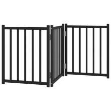 (black, 50 x 60 x 2 cm/ 3 pcs) vidaXL Dog Gate with Door Foldable Dog Fence Barrier Pet Gate Solid Wood Fir