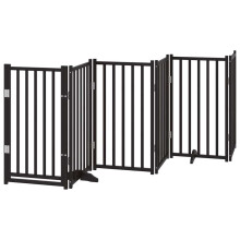 (black, 50 x 90 x 2 cm/ 6 pcs) vidaXL Dog Gate with Door Foldable Dog Fence Barrier Pet Gate Solid Wood Fir