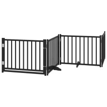 (black, 80 x 60 x 2 cm/ 4 pcs) vidaXL Dog Gate with Door Foldable Dog Fence Barrier Pet Gate Solid Wood Fir