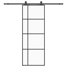 (76 x 205 cm (200 cm sliding rail)) vidaXL Sliding Door with Hardware Set Black 76x205 cm ESG Glass interior door