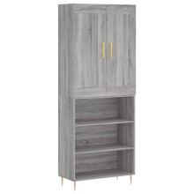 (grey sonoma, Sideboard Cupboard Side Cabinet Bookcase) vidaXL Highboard Sideboard Cupboard Side Cabinet Sonoma Oak Engineered Wood