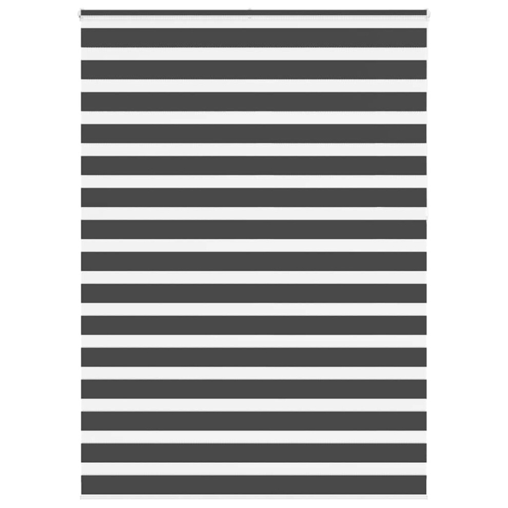 Vidaxl (Black, 160 X 230 Cm) Zebra Blind Black 145X230 Cm Fabric Width 140.9 Cm Polyester