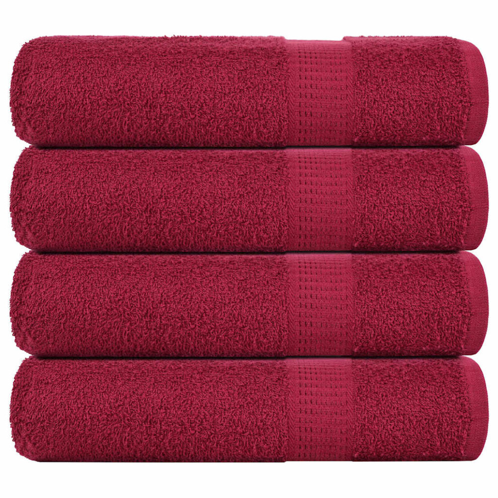 Vidaxl (Bordeaux, 70 X 140 Cm/ 4 Pcs) Towels Kitchen Tea Towel Dish Towel Wash Towel 360 Gsm 100% Cotton