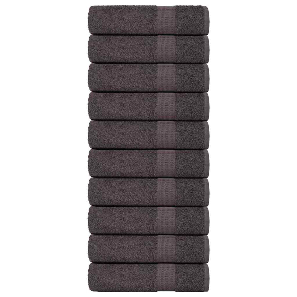 Vidaxl (Anthracite, 50 X 100 Cm/ 10 Pcs) Towels Kitchen Tea Towel Dish Towel Wash Towel 360 Gsm 100% Cotton