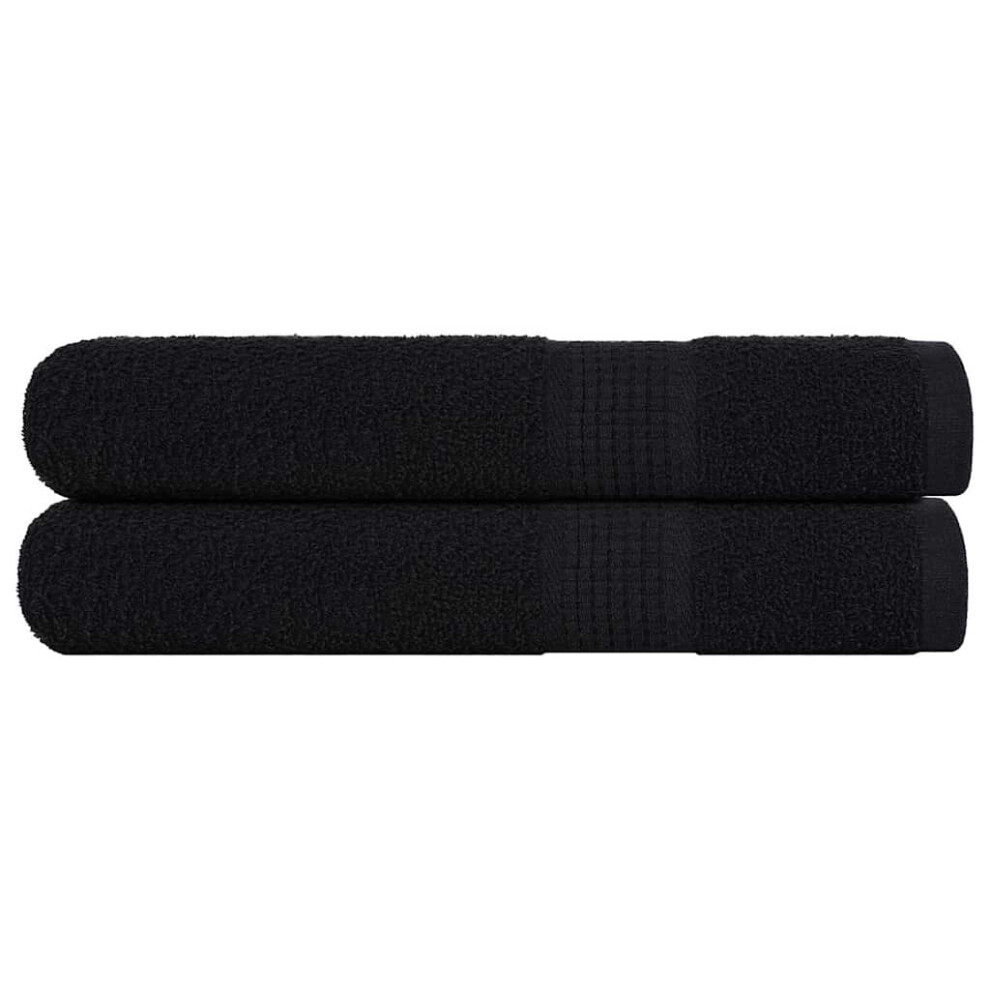 Vidaxl (Black, 100 X 200 Cm/ 2 Pcs) Towels Kitchen Tea Towel Dish Towel Wash Towel 360 Gsm 100% Cotton