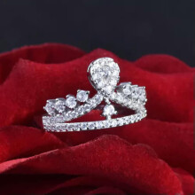 925 Silver Ring with Zirkonia for Girls, Size 6-10, Sparkling Party Jewelry Gift
