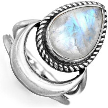 Girls' Products Rings Vintage Moonlight Stone Ring for Women Men Promise Wedding Creative Water Drop Design 6