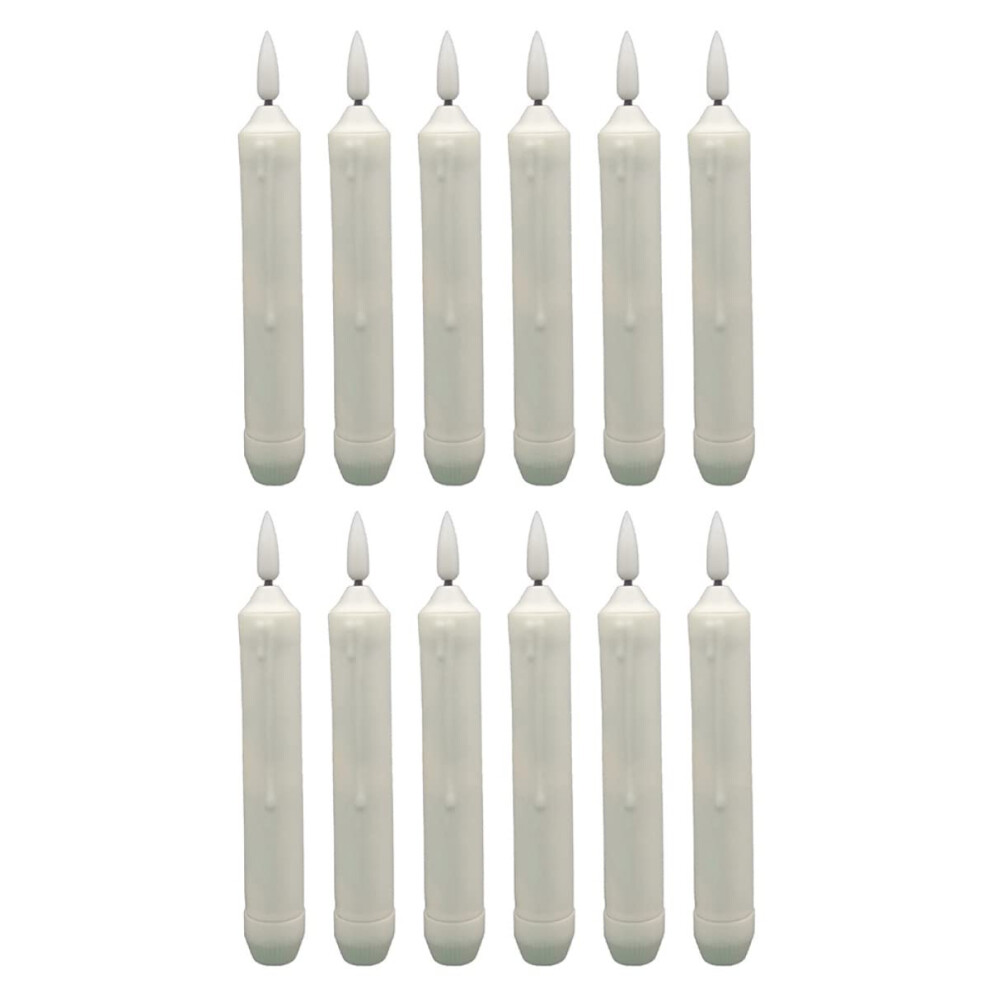 Electronic Candle Light LED Tea Lights Battery Operated Flameless Candles White PP Pack of 12 Flickering Solar Candles-image-OPC-PK2BNT8-NEW