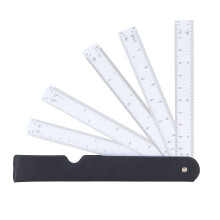 Scale Ruler Fan Shaped Folding Multi-Ratio Measuring Tool for Art Drawing Clothing Design 12-Inch Geometric Ruler